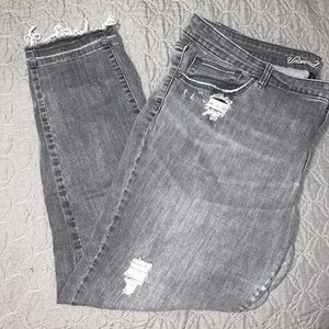 Distressed Gray Skinny Jeans